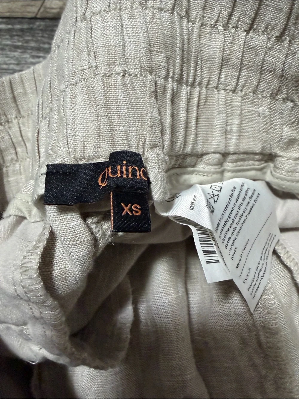 Quince 100% European Linen Wide Leg Pants Flax Beige Women’s XS (Inseam 27)